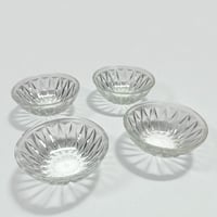 Image 1 of Coupelles - ramequins ancien en verre pressé - motif de losanges - vintage 1970