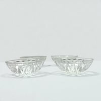 Image 5 of Coupelles - ramequins ancien en verre pressé - motif de losanges - vintage 1970