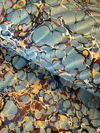 Image 6 of Hand Marbled 'Blue Ripples' hand marbled papers // 5 sheets available 