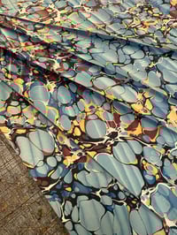 Image 2 of Hand Marbled 'Blue Ripples' hand marbled papers // 5 sheets available 