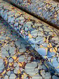 Image 1 of Hand Marbled 'Blue Ripples' hand marbled papers // 5 sheets available 