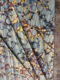 Image 8 of Hand Marbled 'Blue Ripples' hand marbled papers // 5 sheets available 