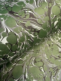 Image 1 of Hand Marbled 'Veining on Green' hand marbled papers // 4 sheets available 