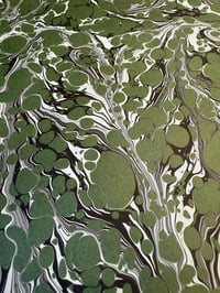 Image 4 of Hand Marbled 'Veining on Green' hand marbled papers // 4 sheets available 
