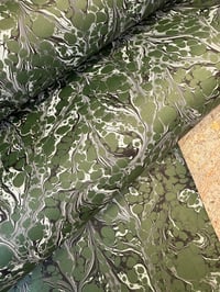 Image 6 of Hand Marbled 'Veining on Green' hand marbled papers // 4 sheets available 