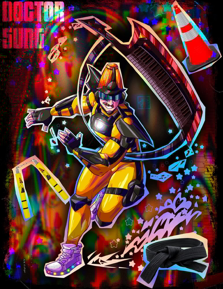 Image of Doctor Sung Keytar Twirl Print