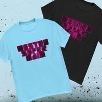 WSM Logo Tee (pink on sky blue or black)