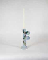 Image 2 of Teal Candlestick holders