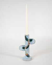 Image 3 of Teal Candlestick holders