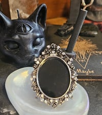 Image 1 of Black Mirror Brooch Divination Tool, Summoning, Witchcraft, Magick, and Occult Rituals, Meditatio...