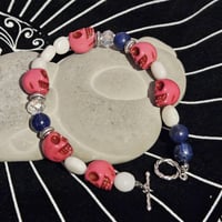 Image 1 of Skull Bracelet Amulet Witchcraft Ritual Talisman for Spirit Communication, Aura Cleanse, Emotiona...
