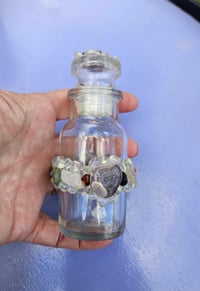 Image 1 of Moon Water Jar - Bottle with crystals for altar decor and ritual use