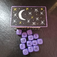 Image 2 of Spirit Dice for Divination and with Wooden Storage Box - Moon &amp; Stars
