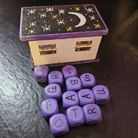 Image 3 of Spirit Dice for Divination and with Wooden Storage Box - Moon &amp; Stars