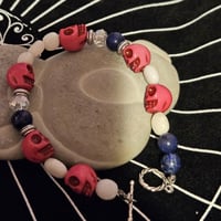 Image 6 of Skull Bracelet Amulet Witchcraft Ritual Talisman for Spirit Communication, Aura Cleanse, Emotiona...