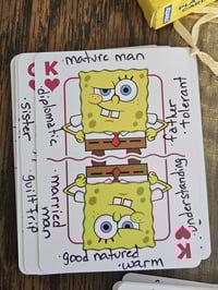 Image 4 of Cartomancy Learning Deck - SpongeBob Themed HANDWRITTEN Divination Tool with Guides and Book. Gyp...