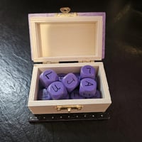 Image 4 of Spirit Dice for Divination and with Wooden Storage Box - Moon &amp; Stars