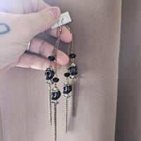 Image 1 of Ancestral Veil Skull Dangle Earrings – Protection &amp; Connection