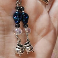Image 4 of Skull and Cauldron Witchy Earrings for Halloween or Ritual Wear
