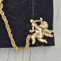 Image 5 of Vintage Witchcraft Ritual Talisman for Love, Loyalty &amp; Passion - Cupid Double Brooch with Chain