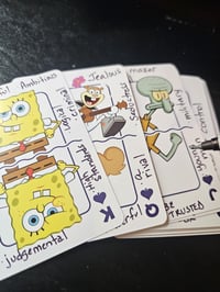 Image 6 of Cartomancy Learning Deck - SpongeBob Themed HANDWRITTEN Divination Tool with Guides and Book. Gyp...