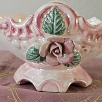 Image 1 of Vintage Ceramic Rose Ritual Altar Bowl | Offering Vessel, Flower Display, or Feminine Ritual Decor