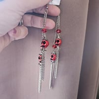 Image 2 of Ancestral Veil Skull Dangle Earrings – Protection &amp; Connection