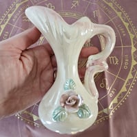 Image 2 of Soft Rose Vintage Ceramic Pitcher | Ritual Altar Vase, Moon Water Jar or Offering Vessel