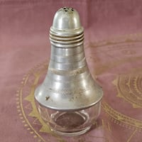 Image 2 of Vintage 1940s Aluminum &amp; Glass Salt Shaker | Altar Vessel for Ritual Herbs, Salts, or Ashes