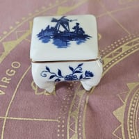 Image 3 of Mini Vintage Ceramic Box | Altar Salt Cellar, Trinket Holder, or Spell Manifestations Box