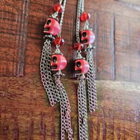 Image 6 of Ancestral Veil Skull Dangle Earrings – Protection &amp; Connection