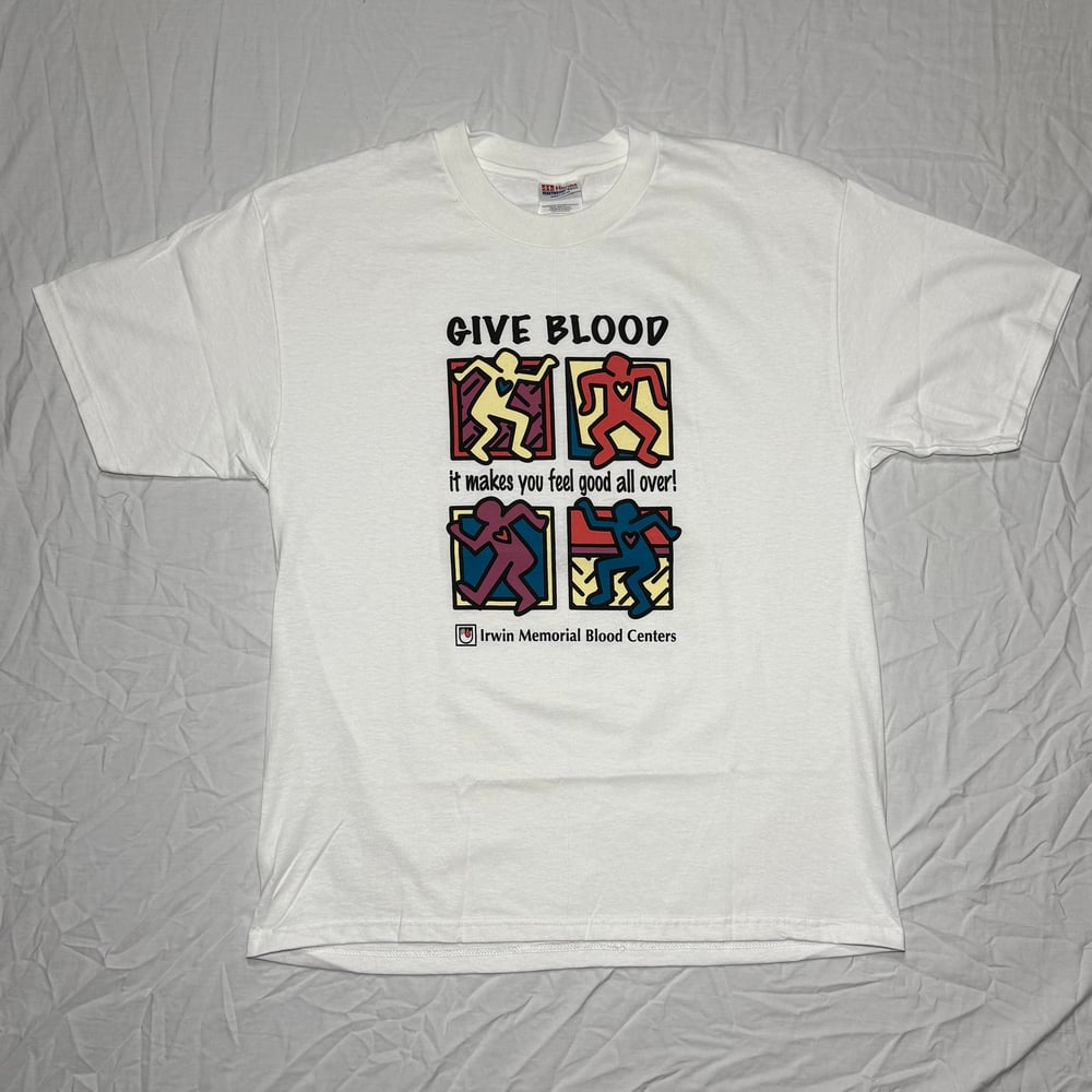 Image of 1990s Kieth Haring Give Blood Graphic Tee
