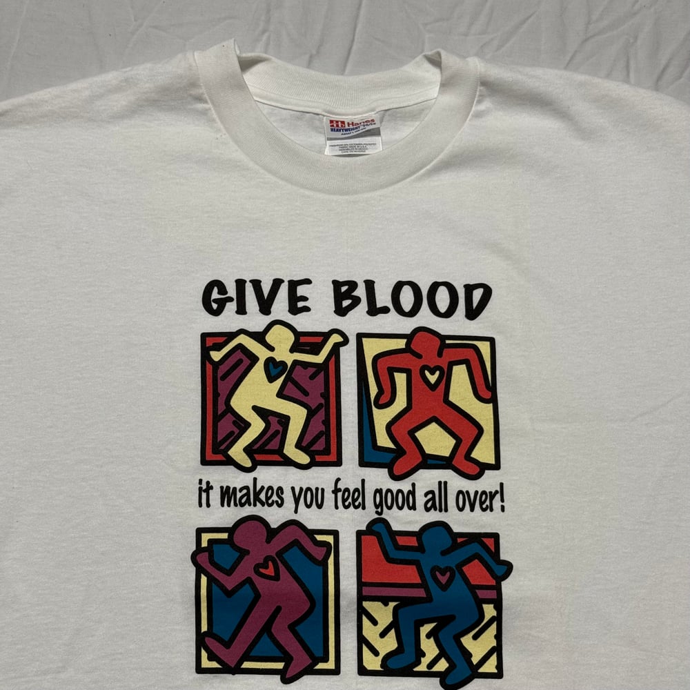 Image of 1990s Kieth Haring Give Blood Graphic Tee