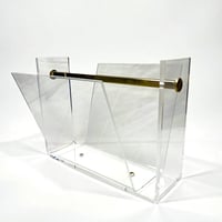 Image 1 of Porte-revue vintage David Lange pour Roche Bobois - Plexiglas et laiton - Années 70