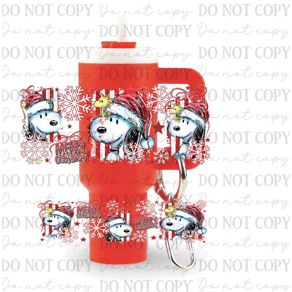 Image of Christmas Snoopy Uv Dtf Wrap For Mini Tumbler Keychains Mini 15