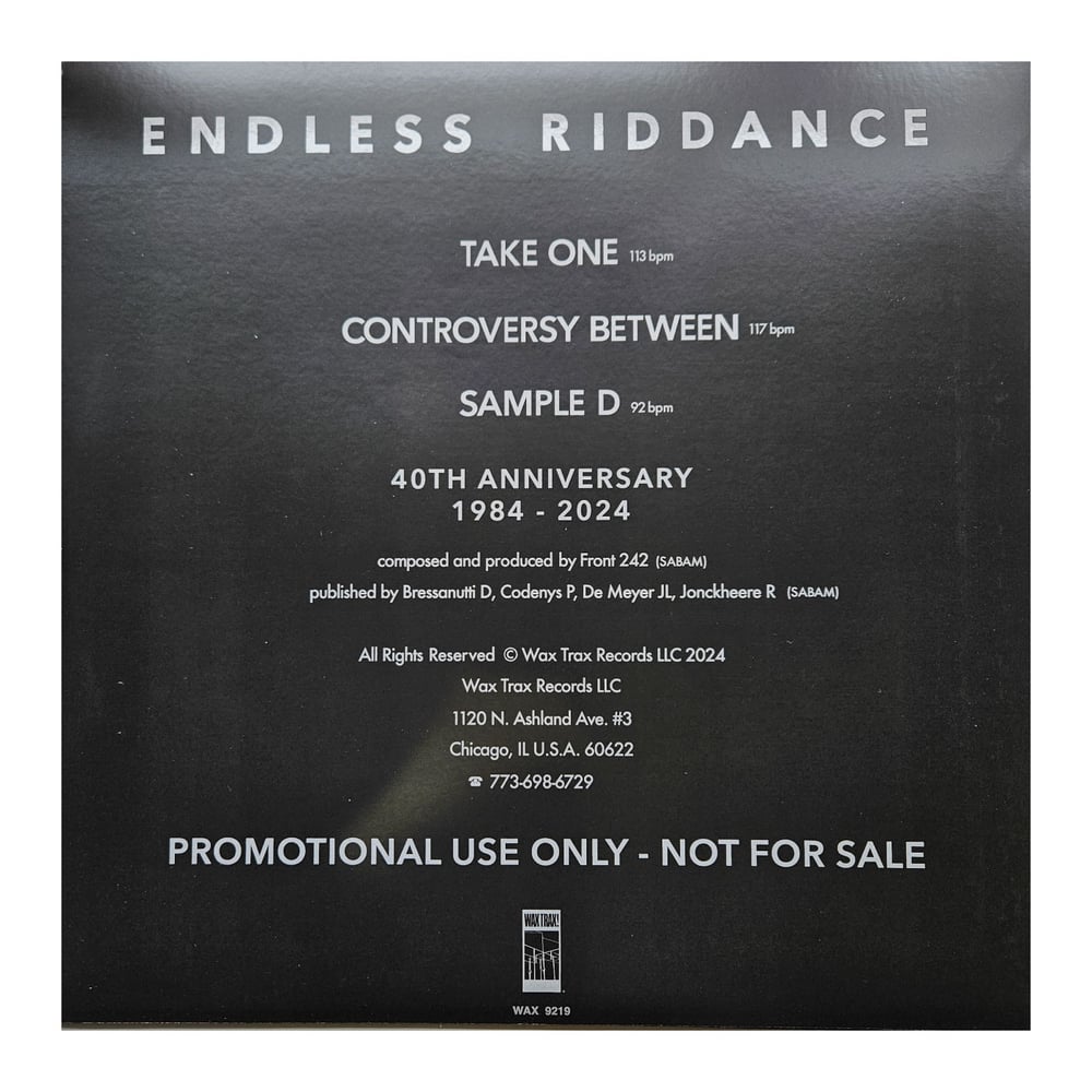 FRONT 242 - Endless Riddance / PROMO Vinyl ALT. COVER STILL SEALED