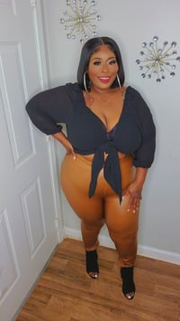 Image 1 of Boss Moves Faux Leather Pants( Cinammon)