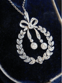 Image 2 of EDWARDIAN PLATINUM EDUARD FOEHR DIAMOND NECKLACE IN FITTED ORIGINAL BOX