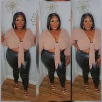 Image 2 of The Soft Seduction Blouse(Black & Tan)