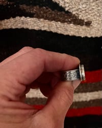 Image 2 of Dendritic Agate Ring Sterling Silver on Decorative Band