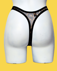 Image 3 of The VENUS high cut thong in sheer leopard mesh