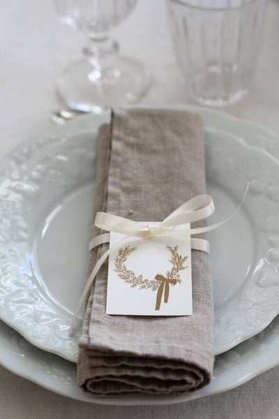 Image of Etiquette-cadeaux Noël couronne végétale