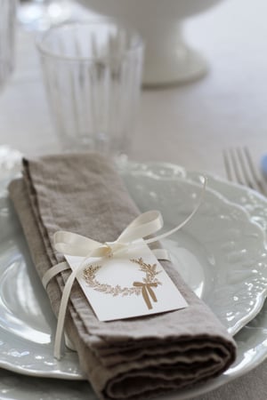 Image of Etiquette-cadeaux Noël couronne végétale