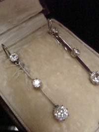Image 2 of EDWARDIAN 18CT LARGE OLD CUT DIAMOND 1.70ct DROP EARRINGS