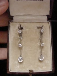 Image 5 of EDWARDIAN 18CT LARGE OLD CUT DIAMOND 1.70ct DROP EARRINGS