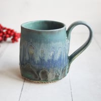 Image 2 of Discounted Matte Copper Blue Green Pottery Mug, 12 Ounce, Made in USA
