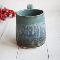 Image 3 of Discounted Matte Copper Blue Green Pottery Mug, 12 Ounce, Made in USA