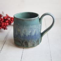 Image 4 of Discounted Matte Copper Blue Green Pottery Mug, 12 Ounce, Made in USA