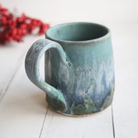 Image 6 of Discounted Matte Copper Blue Green Pottery Mug, 12 Ounce, Made in USA