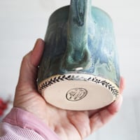 Image 9 of Discounted Matte Copper Blue Green Pottery Mug, 12 Ounce, Made in USA